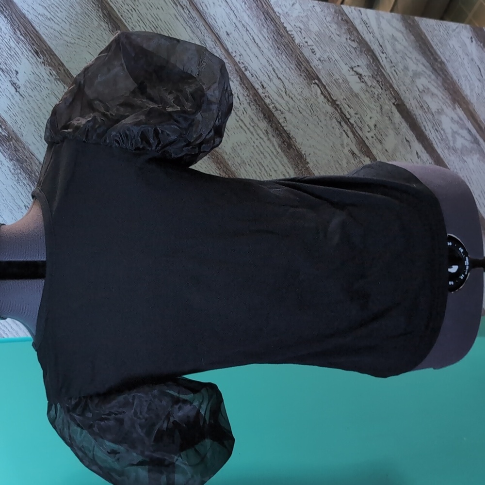 Nightmare Before Christmas Top Black Puff Sleeve - Picture 2 of 4
